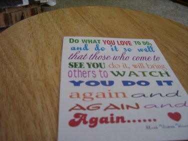 Set of 4 postcards with word design "Do What You Love"