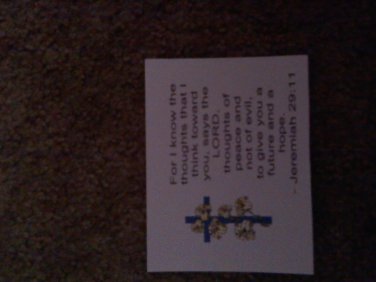 Set of 20 postcards "Cross and flowers, Scripture Jeremiah 29:11"