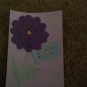 Handmade card "Purple felt flower with gold daisy gem"