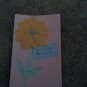 Handmade card "Gold felt flower with blue butterfly gem"