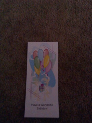 Birthday Card. Business Letter Size 2 "Balloons and present"