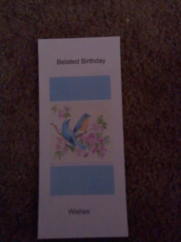 Belated Birthday Card. Business Letter Size 3 "Birds on branches"