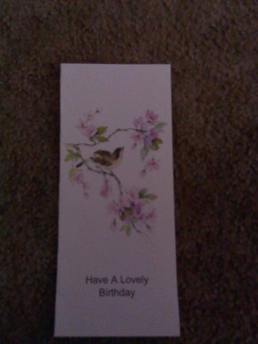 Birthday Card. Business Letter Size 4 "Bird on branch"