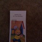 Birthday Card. Business Letter Size 6 "Bear with piece of cake"