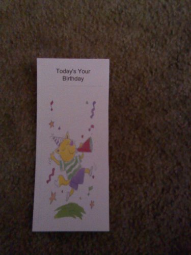 Birthday Card. Business Letter Size 7 "Party hat, megaphone, stars, music"