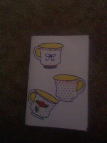 Handmade Lined Recipe Book "Tea Cups" Write in your own recipes