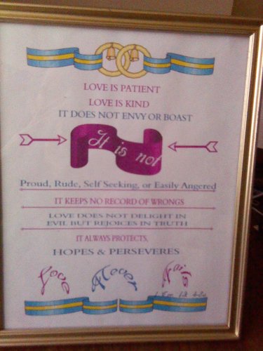 8 x 10 Print "Love is Patient, 1 Cor. 12: 4-8