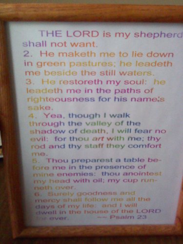 8 x 10 Print Bible Verse Psalm 23