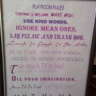 8.5 x 11" Print "Playroom Rules"
