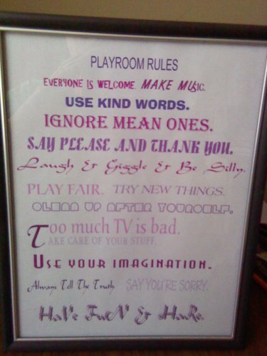 8.5 x 11" Print "Playroom Rules"