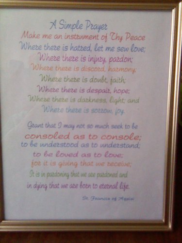 8 x 10 Print "A Simple Prayer" by St. Francis of Assisi