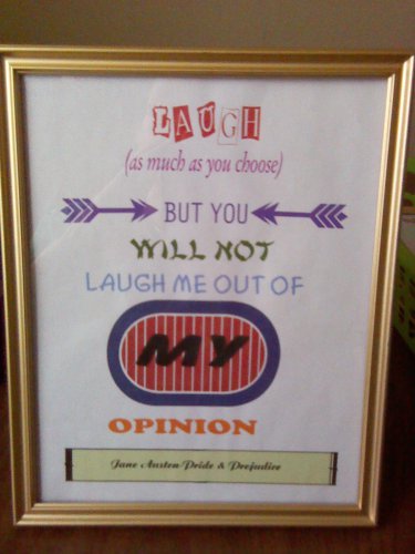 8 x 10 Print "Laugh" Jane Austen quote
