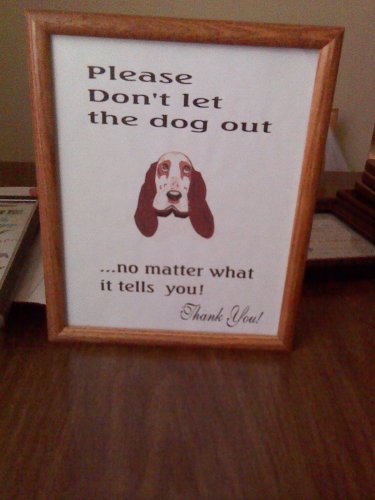8 x 10 Print "Please Don't Let The Dog Out"