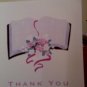 Set of 20 "Book and Bow" Thank You Postcards