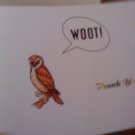 Set of 20 "Owl" Thank You Postcards
