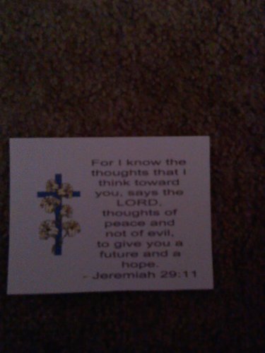 Set of 20 "Scripture Jer 29:11 with cross and flowers" Postcards