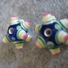 Lampwork Bead, Blue, 15mm, 1 pair