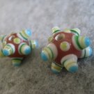 Lampwork Bead, Pink, 15mm, 1 pair