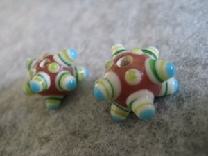 Lampwork Bead, Pink, 15mm, 1 pair