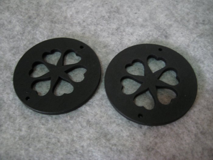 Wooden Filigree, Flower, 50mm, 4pcs