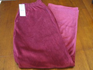 NWT I Active Velour Stretch Pants - Burgundy - 1X - Rt: $39.00