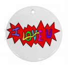 I Love U Ornament (Round)