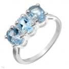 3.0 ctw Genuine Topaz & .925 Sterling Silver Ring Sz 7