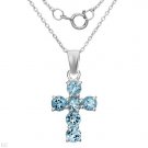 1.80 ctw Genuine Topaz & Sterling Silver Necklace 18 in