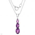 1.5 ctw Genuine Amethyst & Sterling Silver Necklace 18 in
