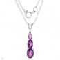 1.5 ctw Genuine Amethyst & Sterling Silver Necklace 18 in