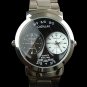 Trendy Dual Time Zone Stainless Mens Wrist Watch