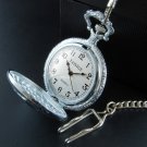 Train Head Pocket Watch with Chain.