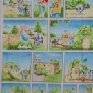 Lagon Dragon Fairy Tale Kids Story Quilt Block Fabric Panel by Maywood Studio