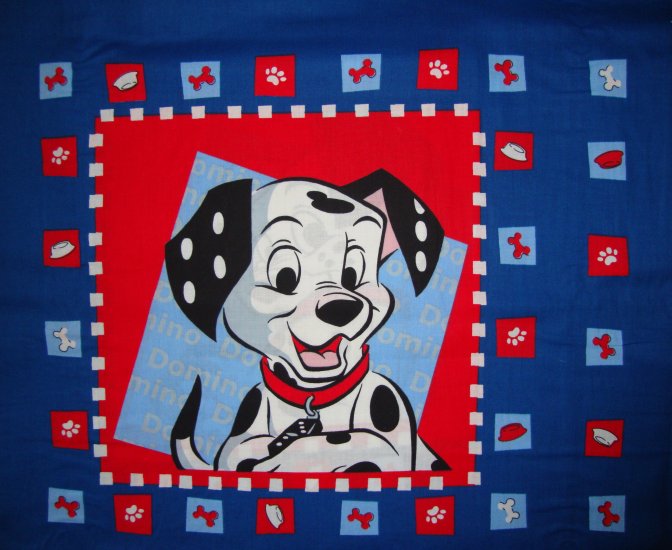 FQ Disney 101 Dalmatians Puppy Portrait Pillow Panel Cotton Fabric Fat Quarter