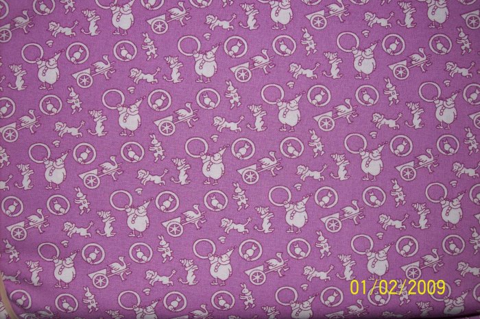 RJR Everything But the Kitchen Sink Purple Circus Toss 1930s Repro Fabric BTY By the Yard