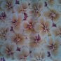 FQ RJR Windswept White Beige Tan Purple Flowers Floral Allover Fabric Fat Quarter