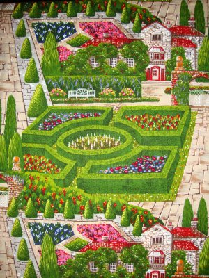 Michael Miller Garden Flower Large Scale Masions & Gardens Fat Quarter FQ Cotton Quilt Fabric
