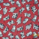 BTY RJR Everything But the Kitchen Sink Cat Toss on Red 1930s Repro Fabric By the Yard