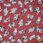 BTY RJR Everything But the Kitchen Sink Cat Toss on Red 1930s Repro Fabric By the Yard