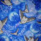 Owls at Night on Blue by Timeless Treasures Cotton Flannel Fabric Fat Quarter FQ