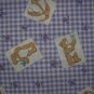 F8 Moda Sweet Lullaby Bear and Bunny Patches on Purple Gingham Fabric Fat Eighth F8th