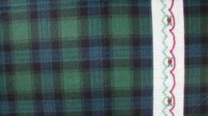 Daisy Kingdom Blue Green Plaid Smocking Border Fabric Fat Eighth F8 F8th