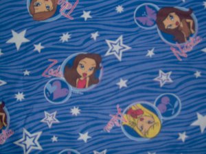 MGA Bratz Dolls Petz Head Galaxy Zebra Cotton Flannel Kids Fabric Fat Quarter FQ