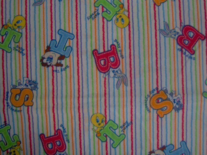 Warner Bros Baby Looney Tunes Character Toss on Stripes Kids Cotton Fabric Fat Eighth F8th F8