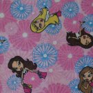 MGA Bratz Dolls Flower Girl Toss Cotton Flannel Kids Fabric Fat Quarter FQ