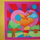FQ Disney Winnie the Rainbow Pooh Tigger Flying Balloon Quilt Block Pillow Panel Fabric Fat Quarter