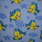 FQ Yellow Blue Fish Cotton Snuggle Flannel Fabric Fat Quarter