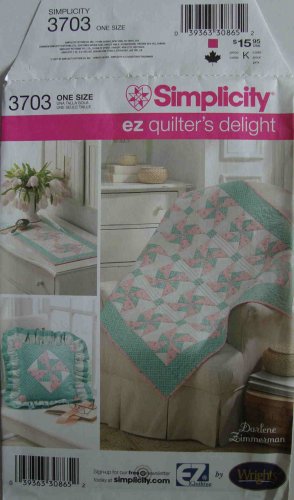 EZ Quilter's Delight Quilt Table Runner Pillow Sewing Pattern by Darlene Zimmerman for Simplicity