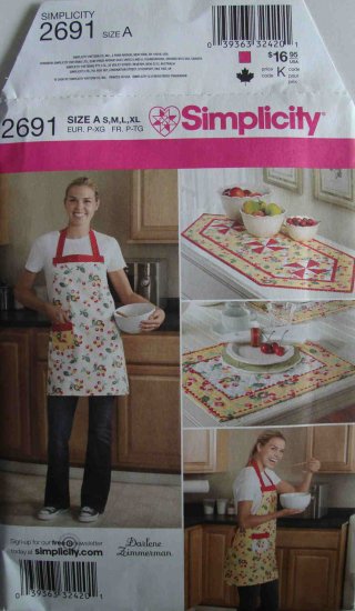 Darlene Zimmerman Apron Table Runner Placemat Sewing Pattern Simplicity ...