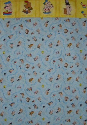 Blue & Yellow Key to the Future Famous People Baby Cartoons Standard Pillowcase